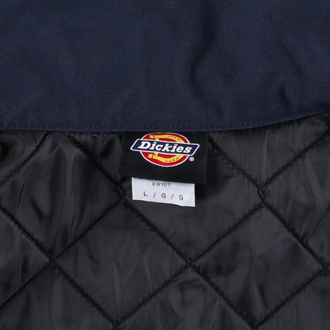 Dickies padded work jacket, men's size L polyester navy blue type Vintage Second Hand