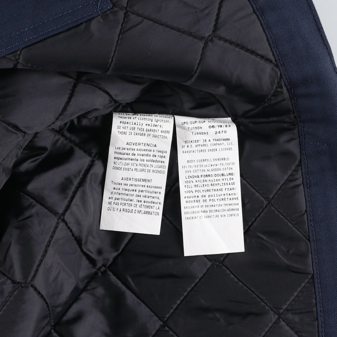 Dickies padded work jacket, men's size L polyester navy blue type Vintage Second Hand