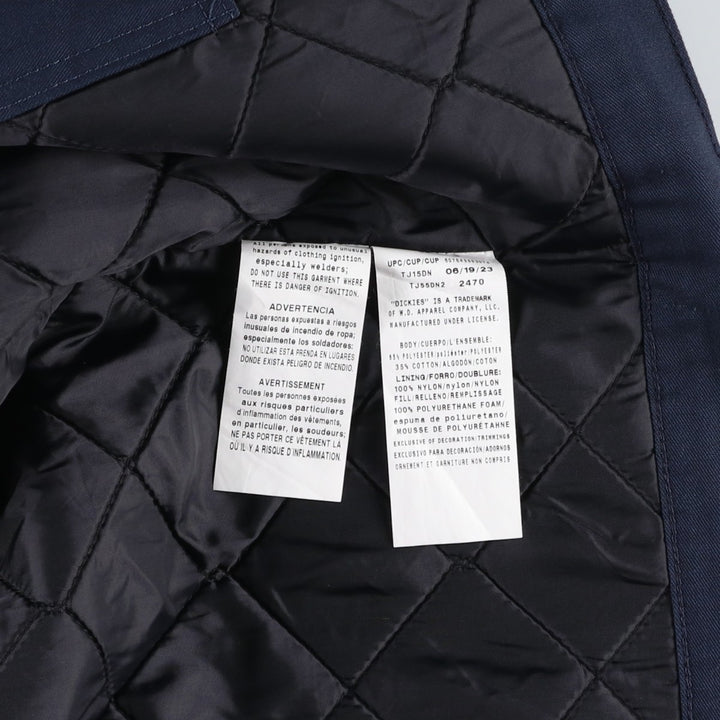 Dickies padded work jacket, men's size L polyester navy blue type Vintage Second Hand