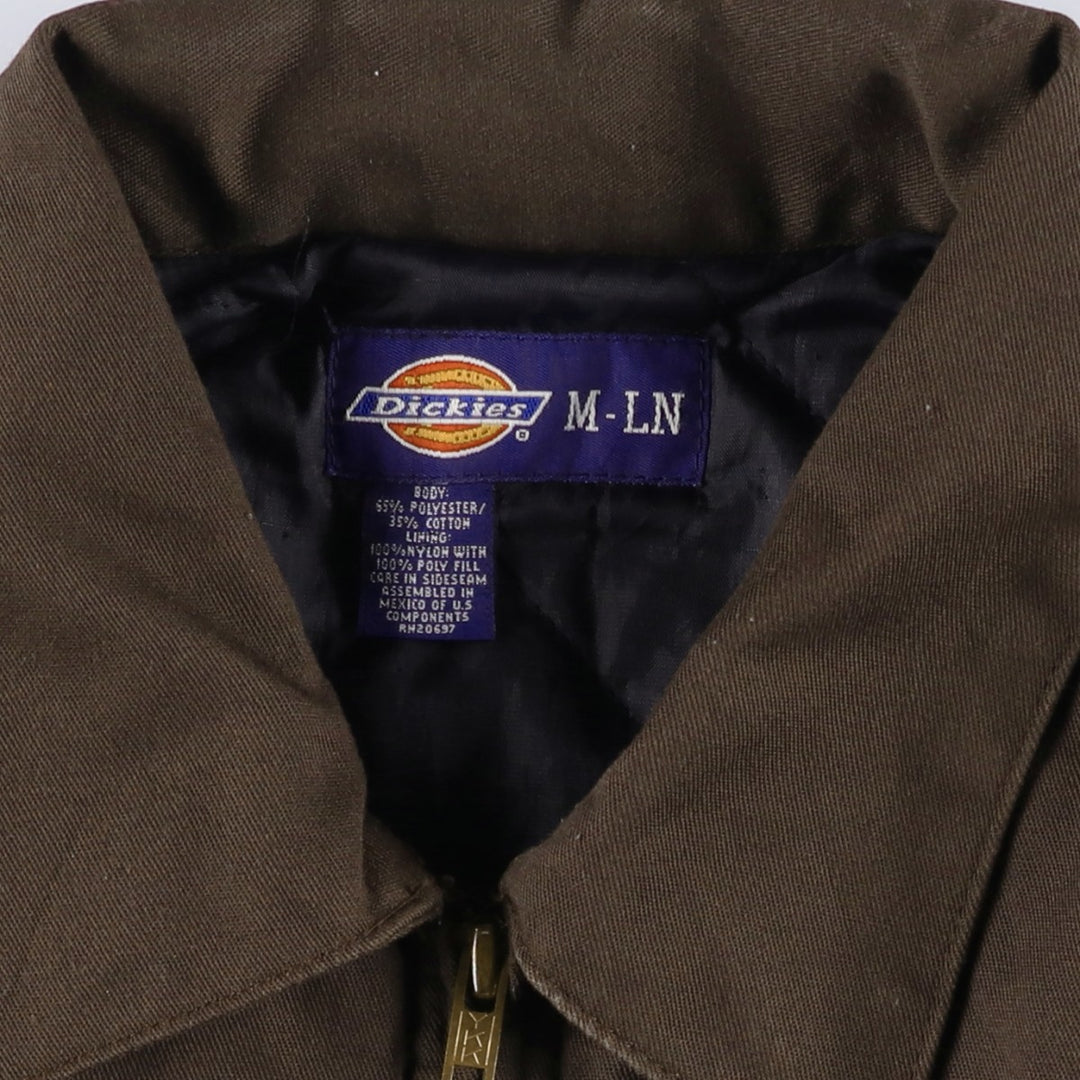 Dickies padded work jacket, men's size L polyester brown type Vintage Second Hand
