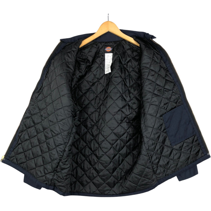 Dickies padded work jacket, men's size L polyester navy blue type Vintage Second Hand