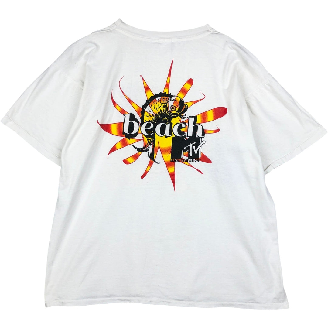 ~90'S Trident Advertising T-Shirt, Men's XL equivalent, Vintage cotton white type Vintage Second Hand