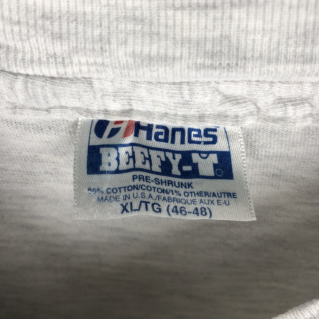 80'S Hanes BEEFY-T Blue Tag Eskimo Joe's Advertising T-Shirt, Made in USA, Men's XL equivalent. cotton gray type Vintage Second Hand