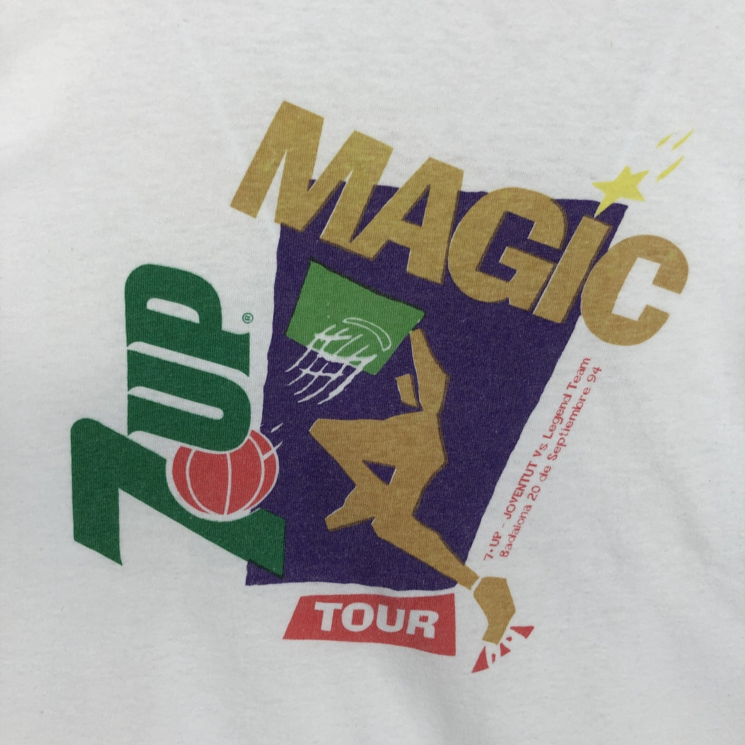 90'S 7UP Advertising T-Shirt, Men's Size L (approx.), Vintage unclear white type Vintage Second Hand