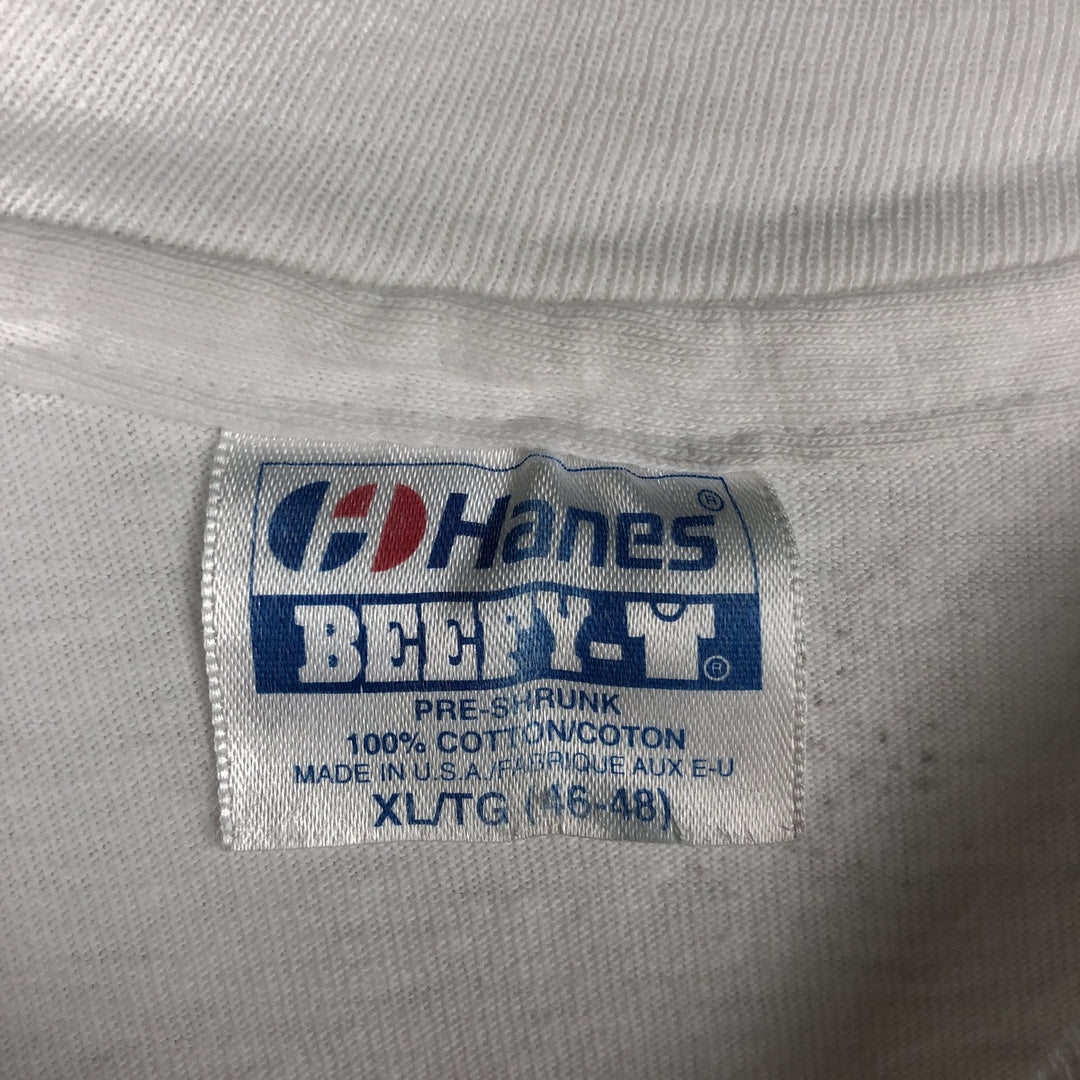 1980'S Hanes BEEFY-T Blue Tag NISSAN Advertising T-Shirt, Made in USA, Men's XL Equivalent, Vintage cotton white type Vintage Second Hand
