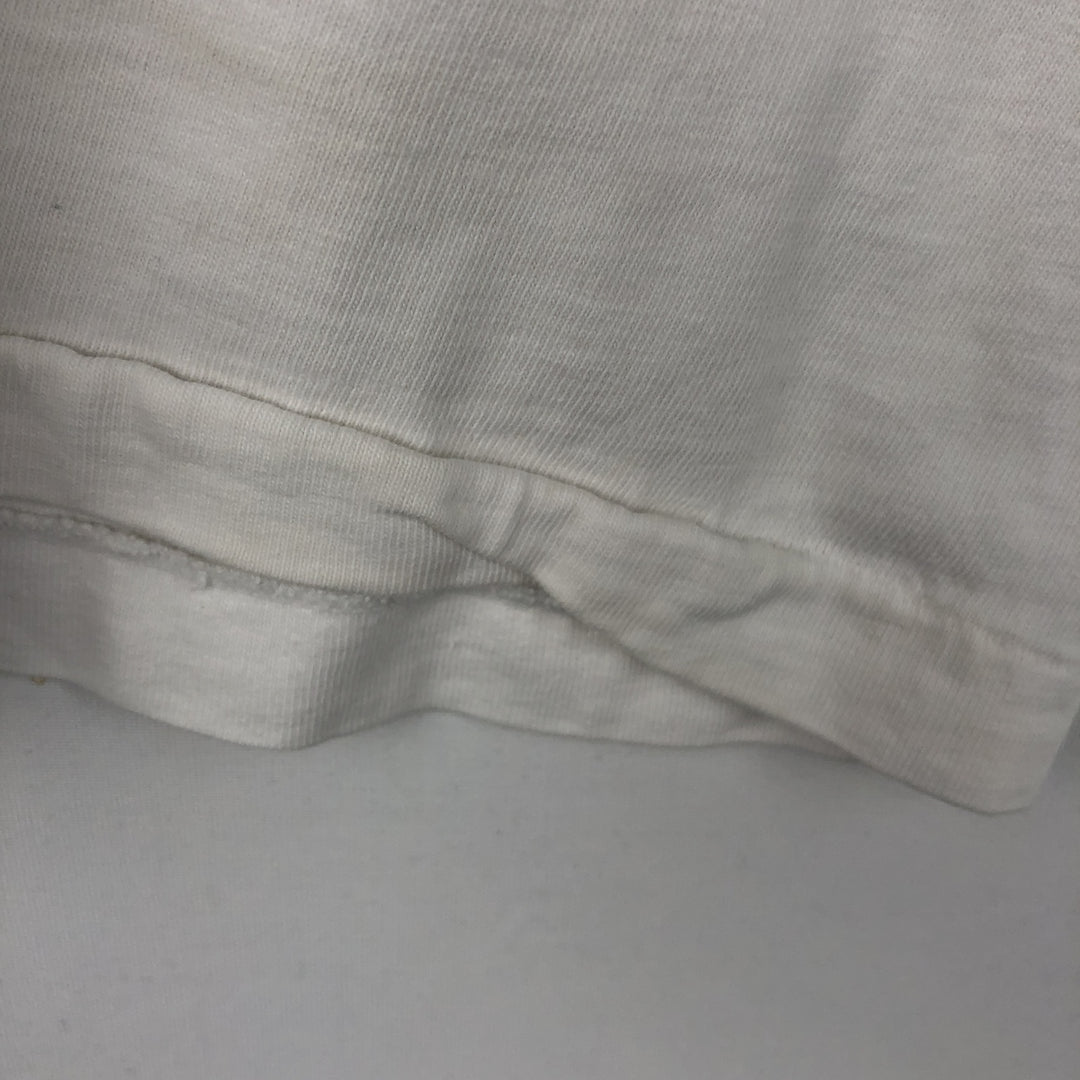 1980'S Hanes BEEFY-T Blue Tag NISSAN Advertising T-Shirt, Made in USA, Men's XL Equivalent, Vintage cotton white type Vintage Second Hand