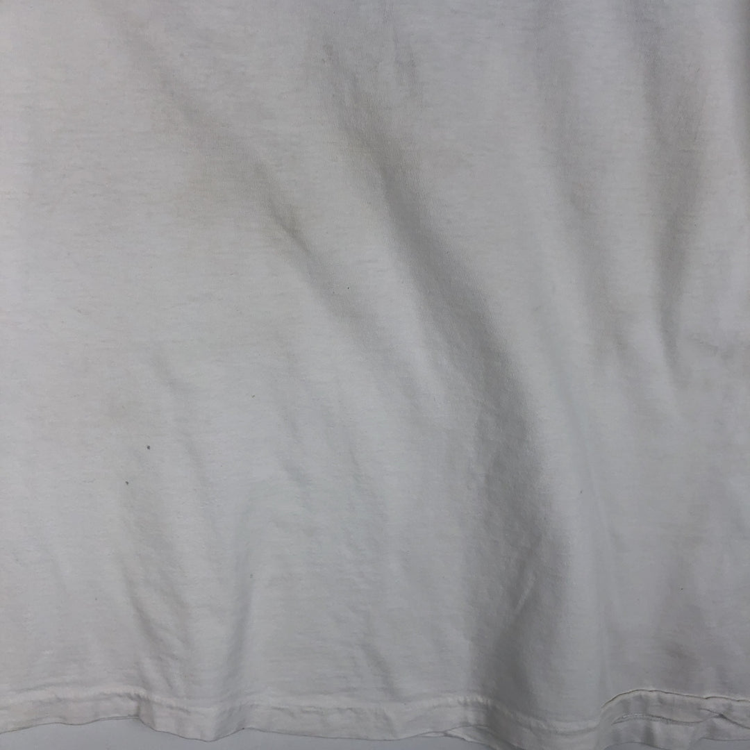 1980'S Hanes BEEFY-T Blue Tag NISSAN Advertising T-Shirt, Made in USA, Men's XL Equivalent, Vintage cotton white type Vintage Second Hand
