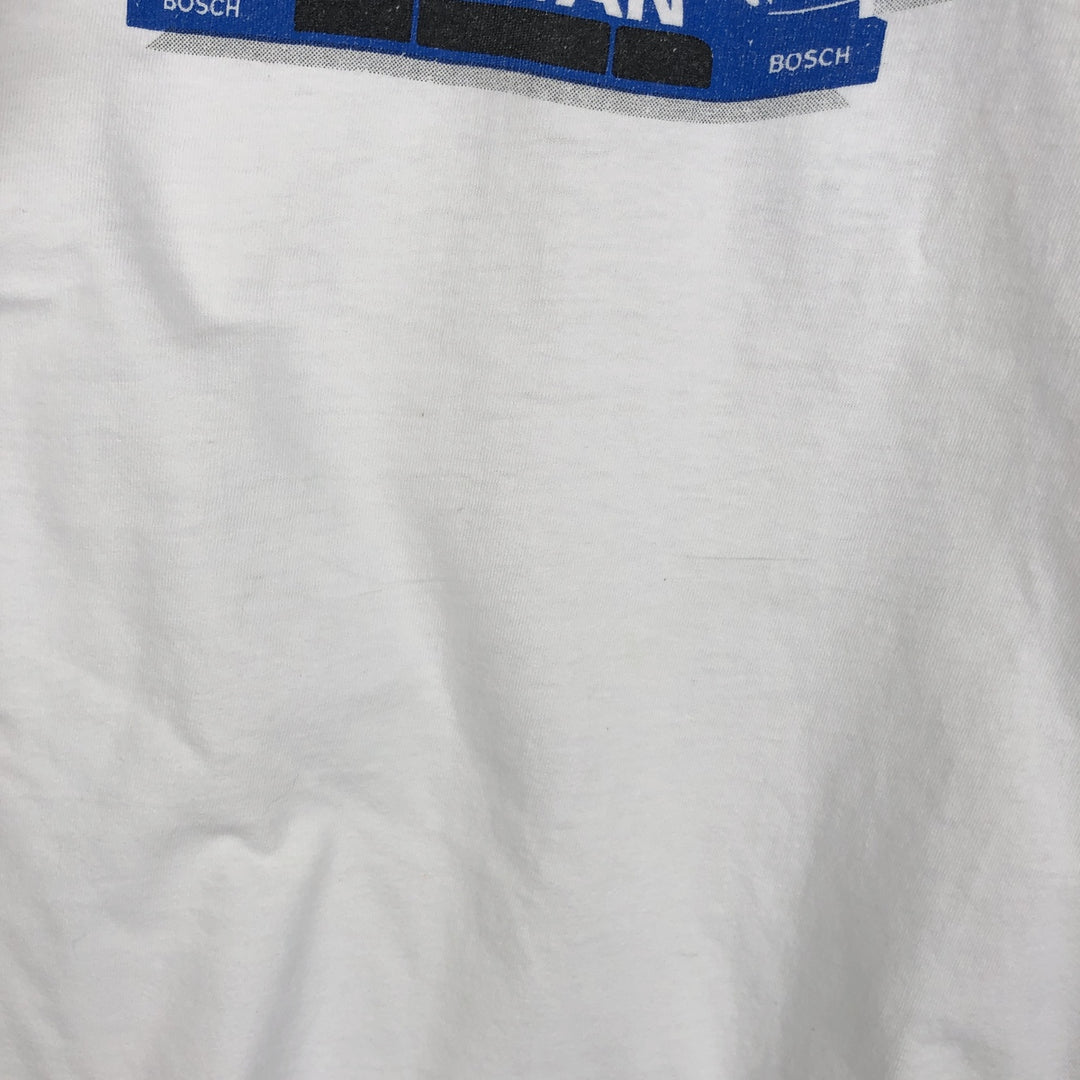 1980'S Hanes BEEFY-T Blue Tag NISSAN Advertising T-Shirt, Made in USA, Men's XL Equivalent, Vintage cotton white type Vintage Second Hand