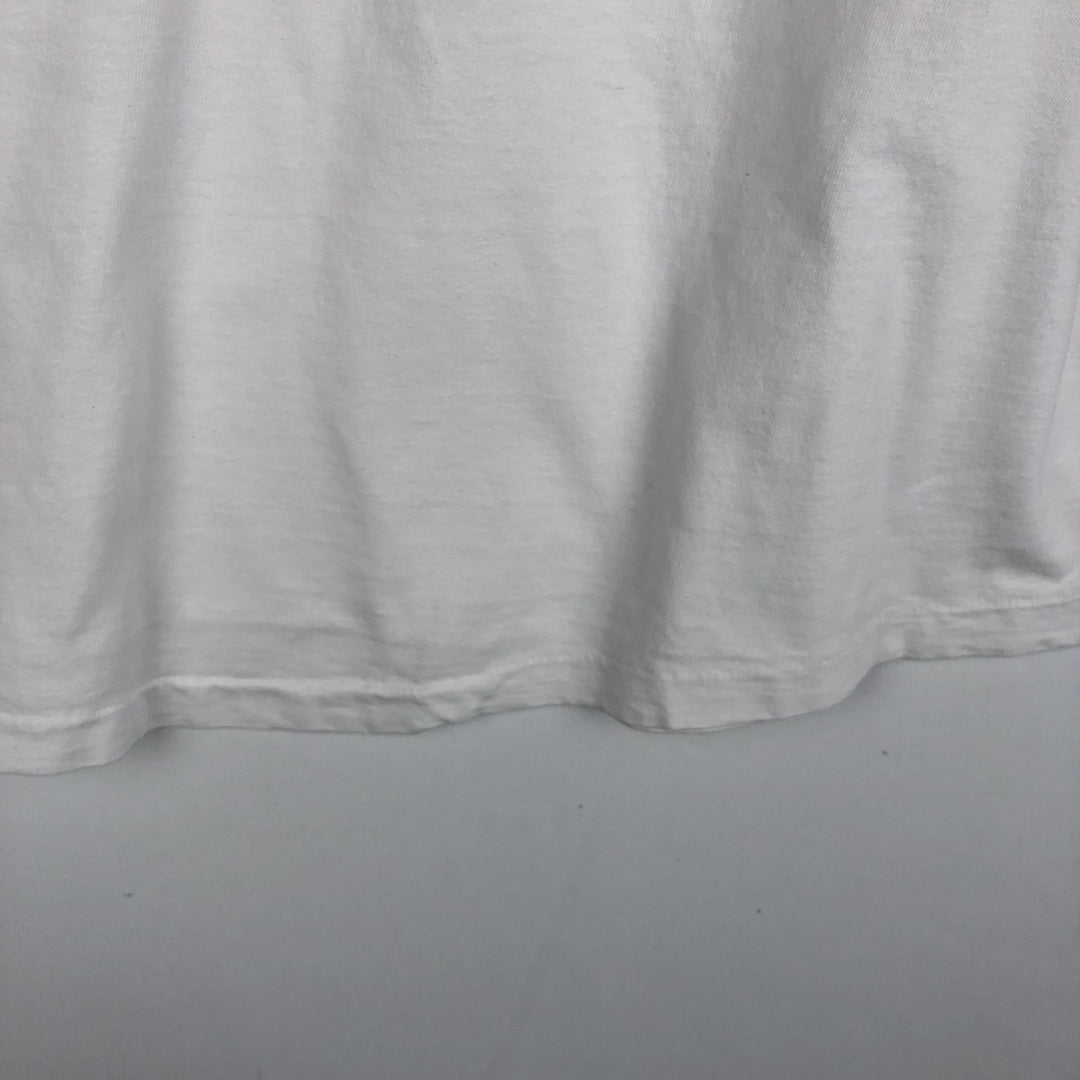 1980'S Hanes BEEFY-T Blue Tag NISSAN Advertising T-Shirt, Made in USA, Men's XL Equivalent, Vintage cotton white type Vintage Second Hand
