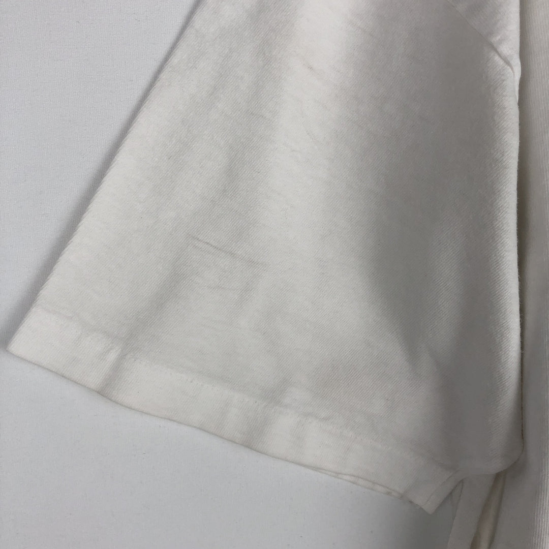 1980'S Hanes BEEFY-T Blue Tag NISSAN Advertising T-Shirt, Made in USA, Men's XL Equivalent, Vintage cotton white type Vintage Second Hand