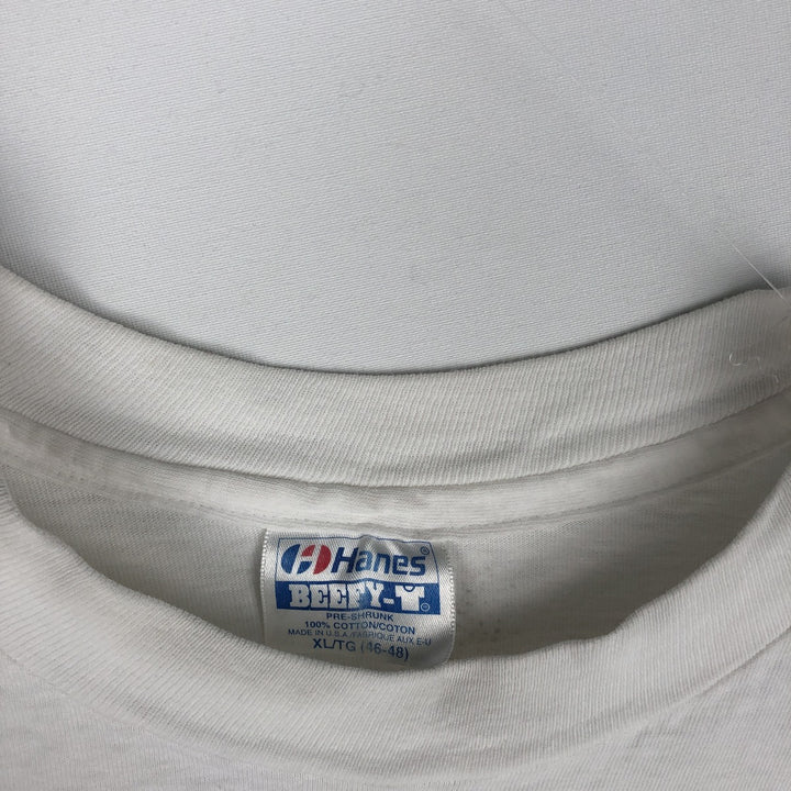 1980'S Hanes BEEFY-T Blue Tag NISSAN Advertising T-Shirt, Made in USA, Men's XL Equivalent, Vintage cotton white type Vintage Second Hand