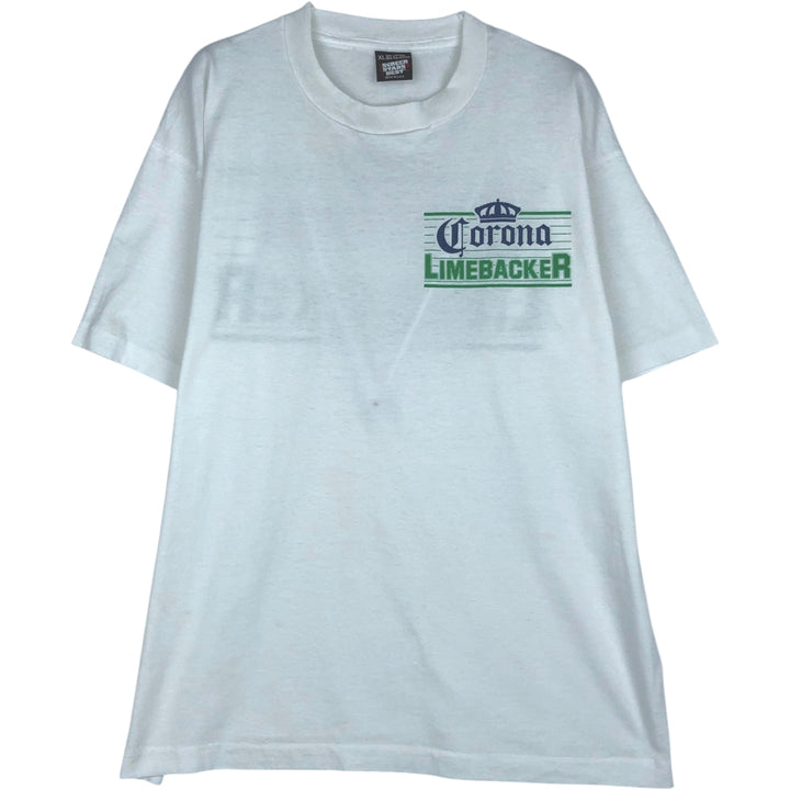 90'S Screen Stars BEST CORONA EXTRA Advertising T-Shirt, Made in USA, Men's XL equivalent. cotton white type Vintage Second Hand