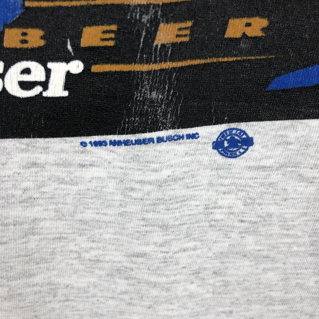 80s-90'S Jerzees Budweiser Advertising T-Shirt, Made in USA, Men's XL equivalent, Vintage cotton gray type Vintage Second Hand