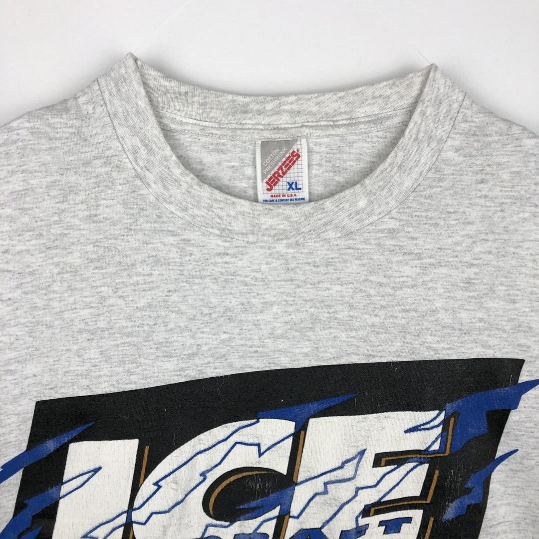 80s-90'S Jerzees Budweiser Advertising T-Shirt, Made in USA, Men's XL equivalent, Vintage cotton gray type Vintage Second Hand