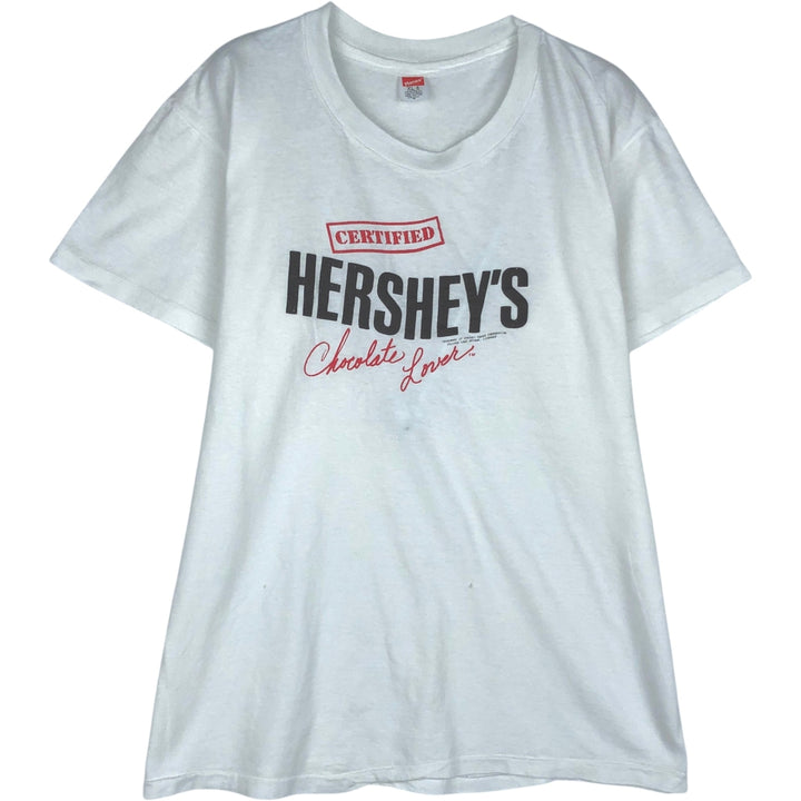 ~1980'S Hanes HERSHEY'S Advertising T-Shirt, Made in USA, Men's XL equivalent, Vintage cotton white type Vintage Second Hand