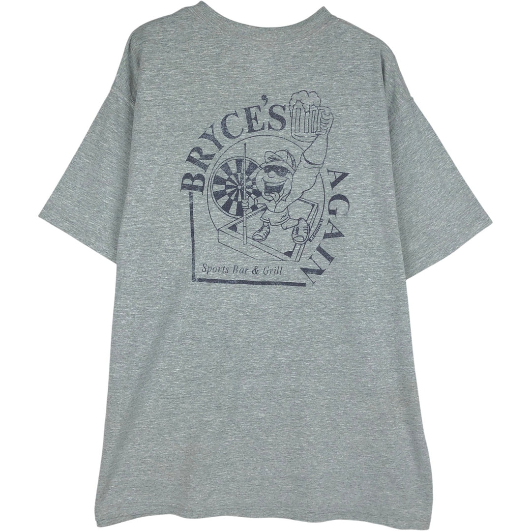 2000'S Fruit of the Loom Lofteez Budweiser advertising T-shirt, men's size XL (approx.) cotton gray type Vintage Second Hand