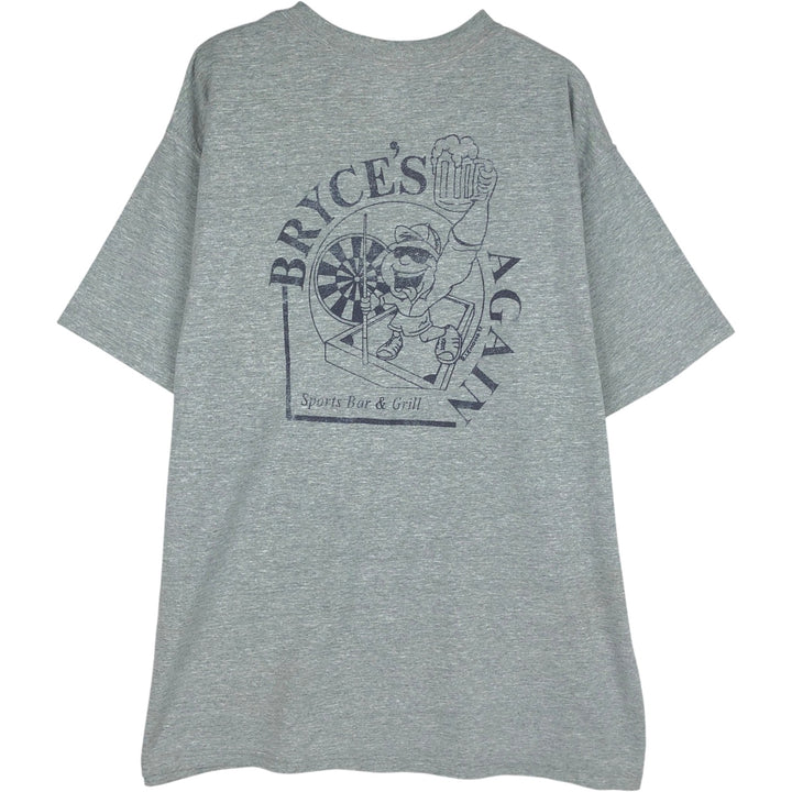 2000'S Fruit of the Loom Lofteez Budweiser advertising T-shirt, men's size XL (approx.) cotton gray type Vintage Second Hand