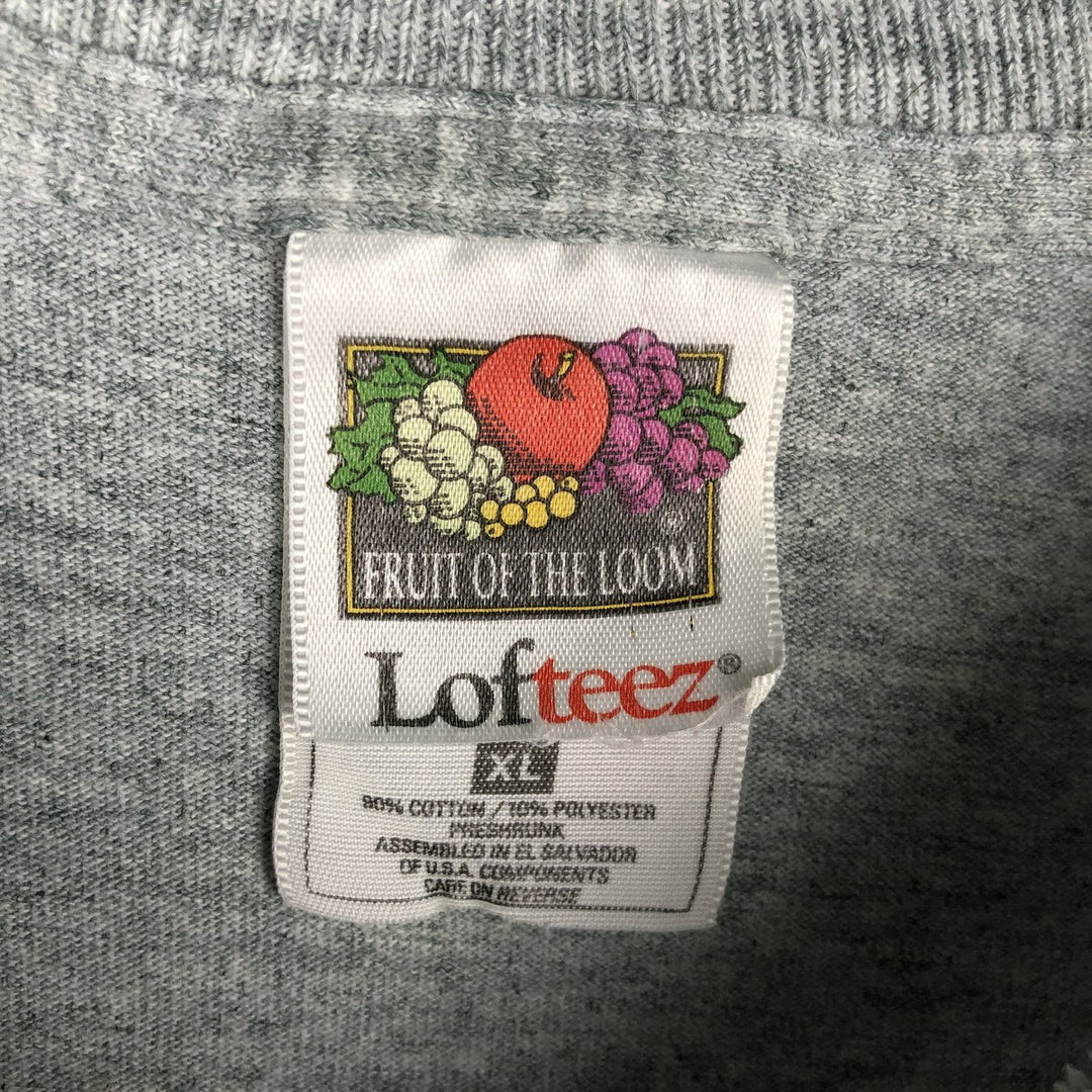 2000'S Fruit of the Loom Lofteez Budweiser advertising T-shirt, men's size XL (approx.) cotton gray type Vintage Second Hand