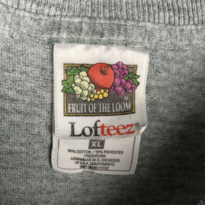 2000'S Fruit of the Loom Lofteez Budweiser advertising T-shirt, men's size XL (approx.) cotton gray type Vintage Second Hand