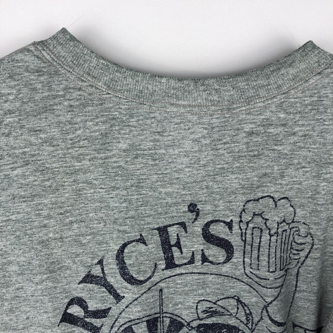 2000'S Fruit of the Loom Lofteez Budweiser advertising T-shirt, men's size XL (approx.) cotton gray type Vintage Second Hand