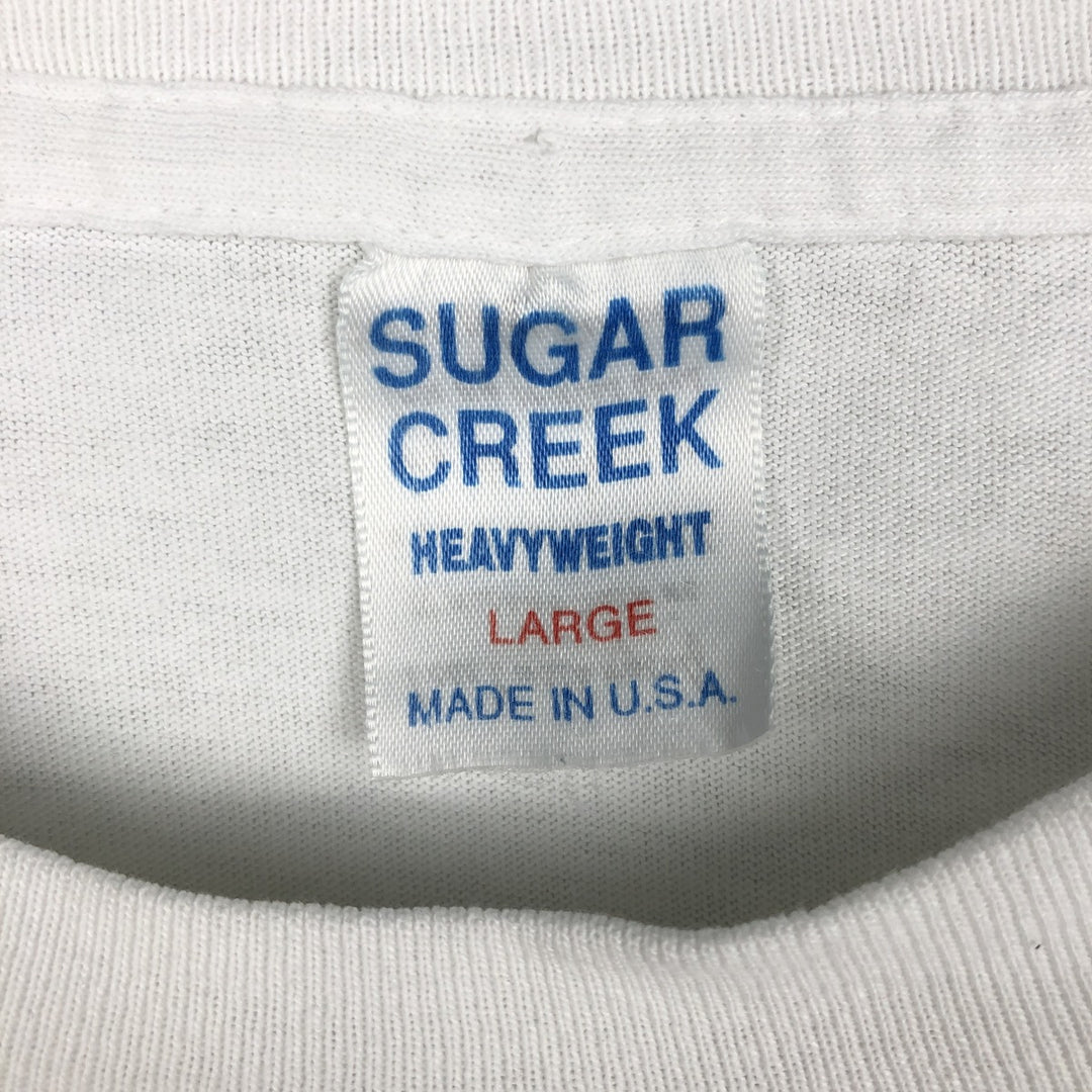 90'S SUGAR CREEK BUDWEISER Advertising T-Shirt, Made in USA, Men's Size L (Equivalent), Vintage cotton white type Vintage Second Hand