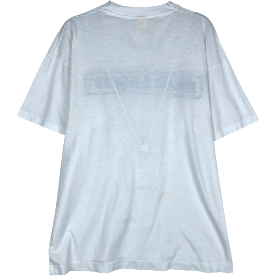 ~90'S BUD LIGHT Advertising T-Shirt, Men's Size M (approx.), Vintage unclear white type Vintage Second Hand
