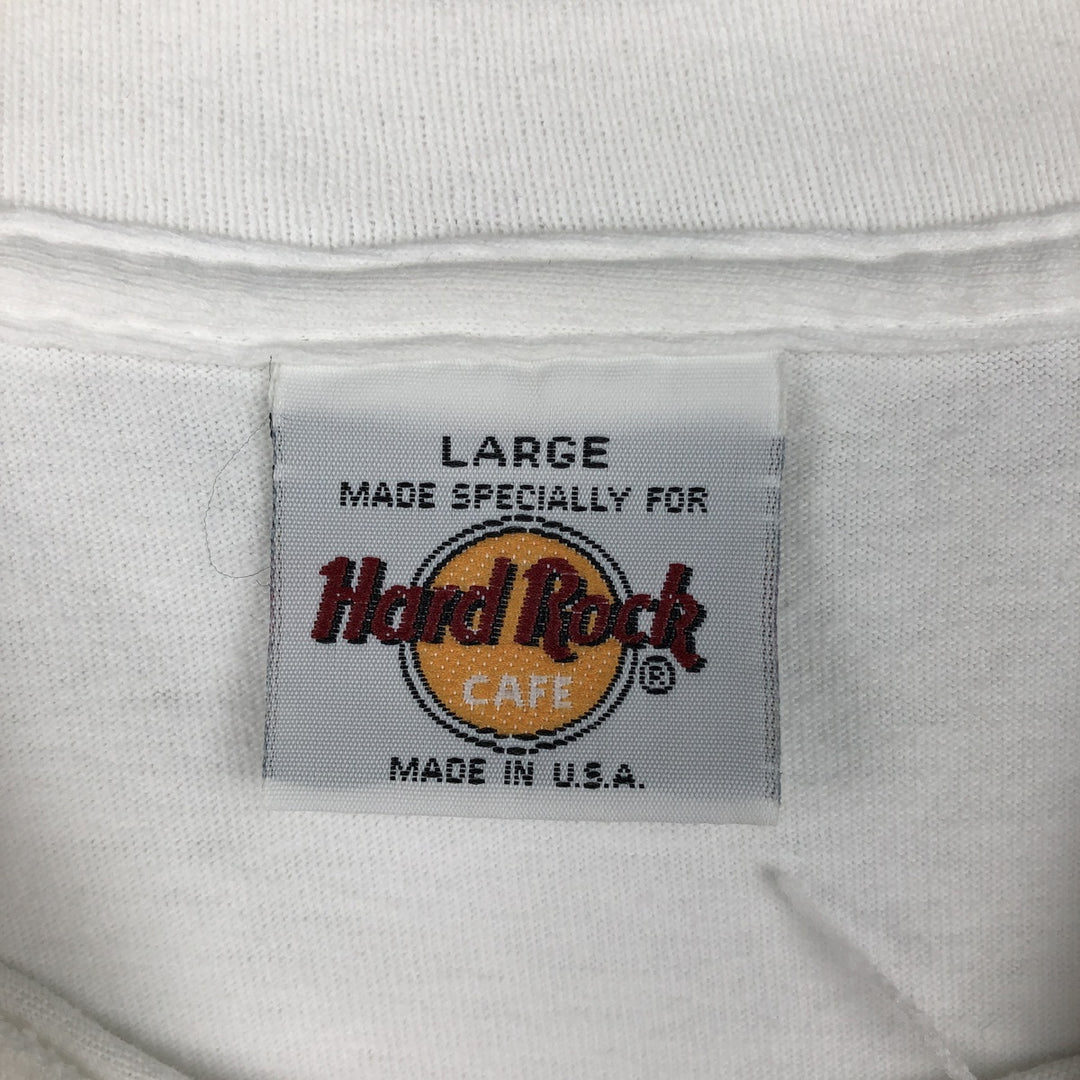 90'S HARD ROCK CAFE Hard Rock Cafe Advertising T-shirt Made in USA Men's L Vintage cotton white type Vintage Second Hand