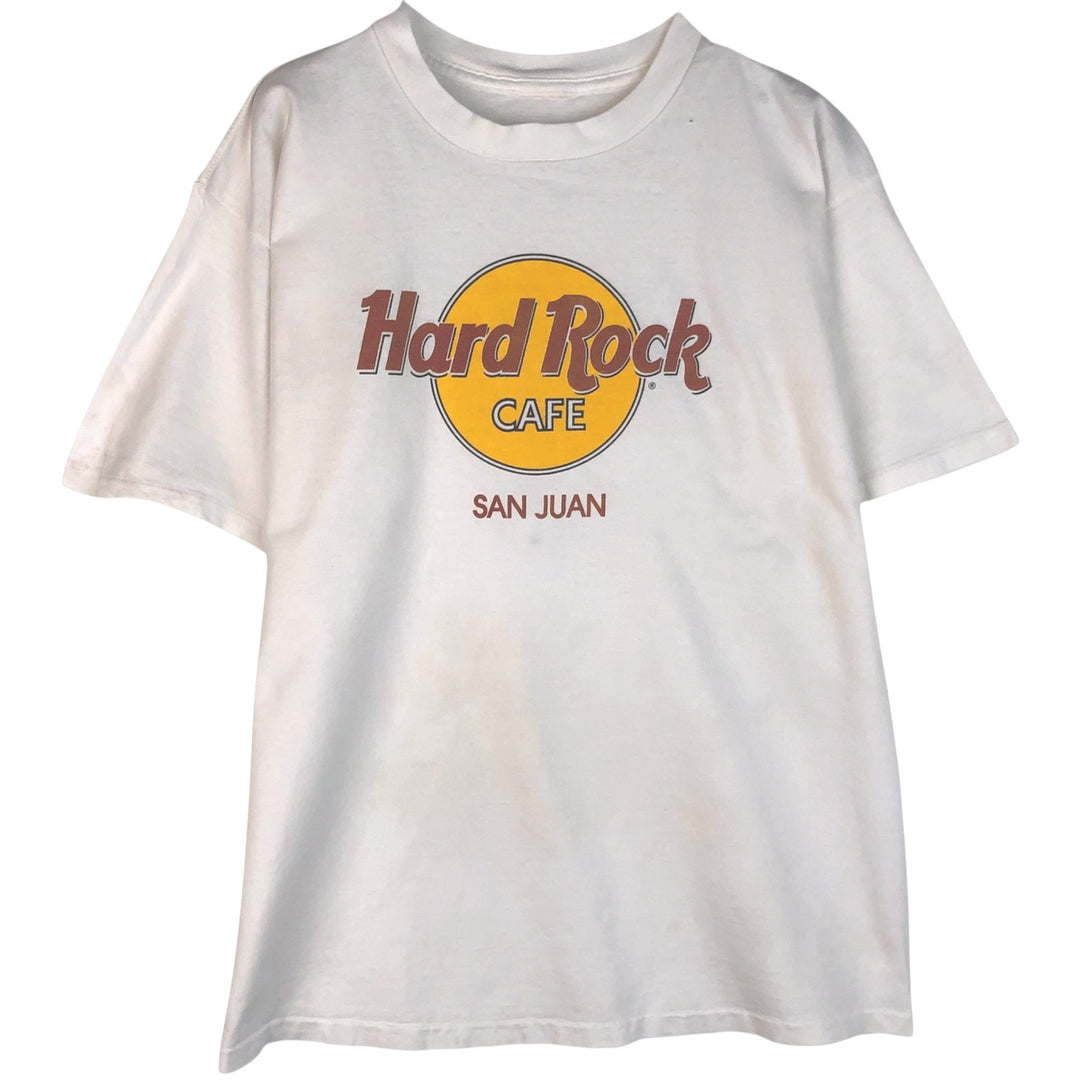 HARD ROCK CAFE advertising T-shirt, men's size L (approx.), vintage. unclear white type Vintage Second Hand