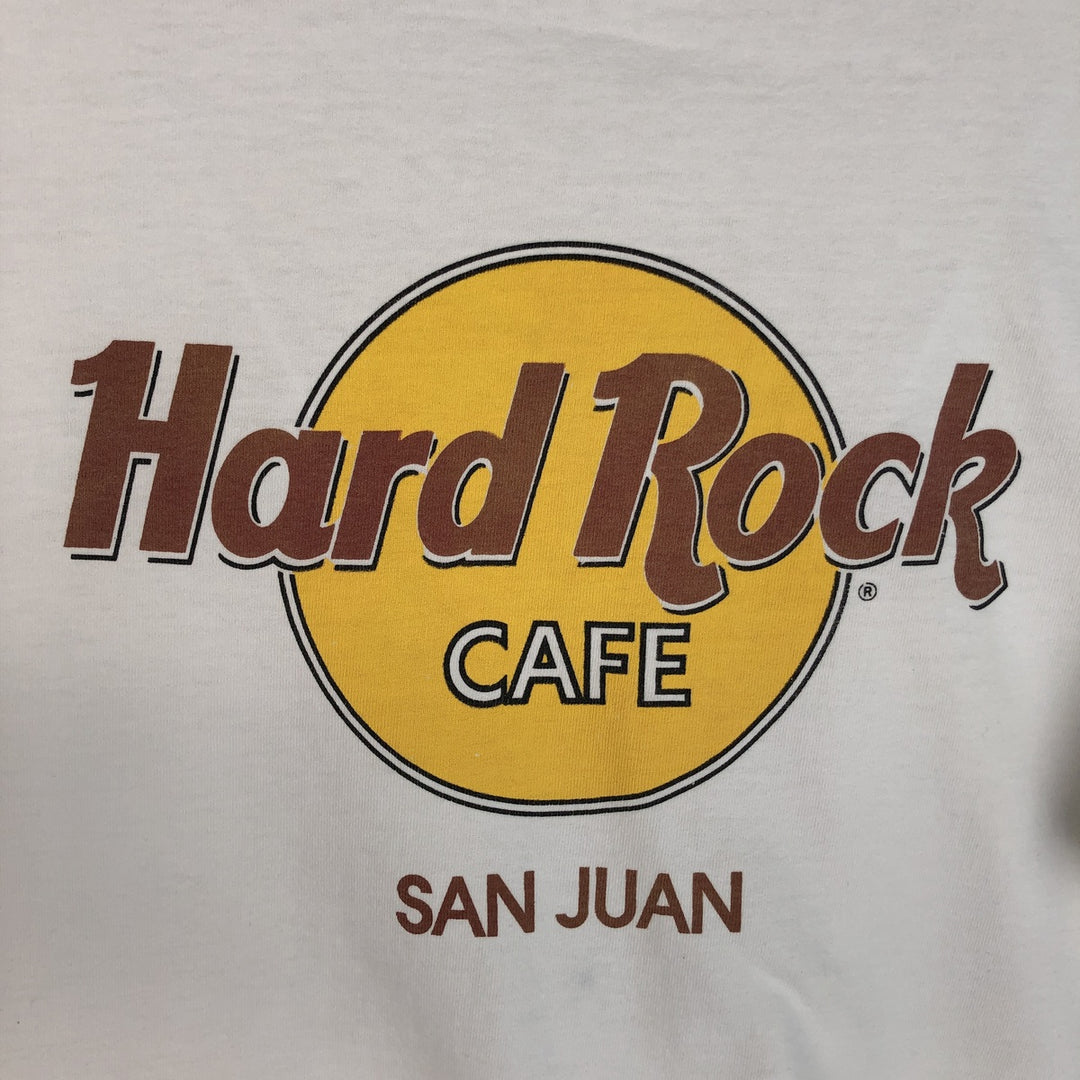 HARD ROCK CAFE advertising T-shirt, men's size L (approx.), vintage. unclear white type Vintage Second Hand