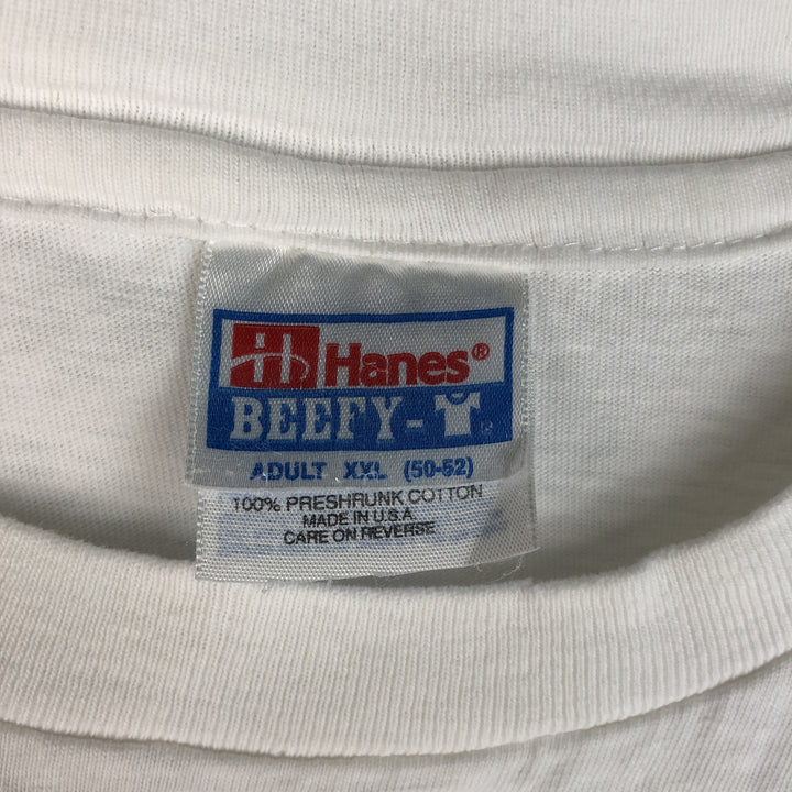 90'S Hanes BEEFY-T In-N-Out Burger Advertising T-Shirt, Made in USA, Men's XXL equivalent, Vintage cotton white type Vintage Second Hand