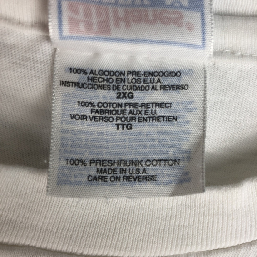 90'S Hanes BEEFY-T In-N-Out Burger Advertising T-Shirt, Made in USA, Men's XXL equivalent, Vintage cotton white type Vintage Second Hand