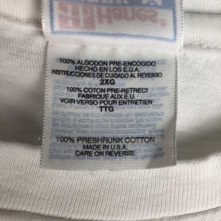 90'S Hanes BEEFY-T In-N-Out Burger Advertising T-Shirt, Made in USA, Men's XXL equivalent, Vintage cotton white type Vintage Second Hand