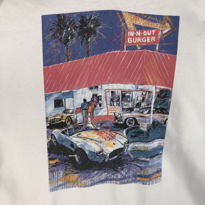 90'S Hanes BEEFY-T In-N-Out Burger Advertising T-Shirt, Made in USA, Men's XXL equivalent, Vintage cotton white type Vintage Second Hand