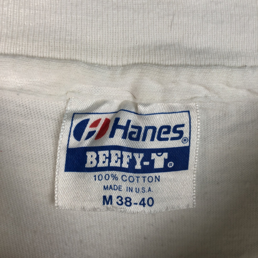 90'S Hanes BEEFY-T Hard Rock Cafe Advertising T-Shirt, Made in USA, Men's Size M (approx.), Vintage cotton white type Vintage Second Hand