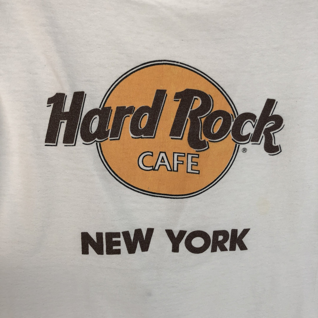 90'S Hanes BEEFY-T Hard Rock Cafe Advertising T-Shirt, Made in USA, Men's Size M (approx.), Vintage cotton white type Vintage Second Hand
