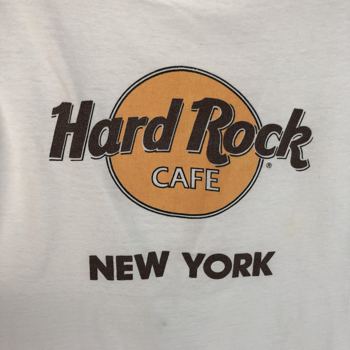 90'S Hanes BEEFY-T Hard Rock Cafe Advertising T-Shirt, Made in USA, Men's Size M (approx.), Vintage cotton white type Vintage Second Hand