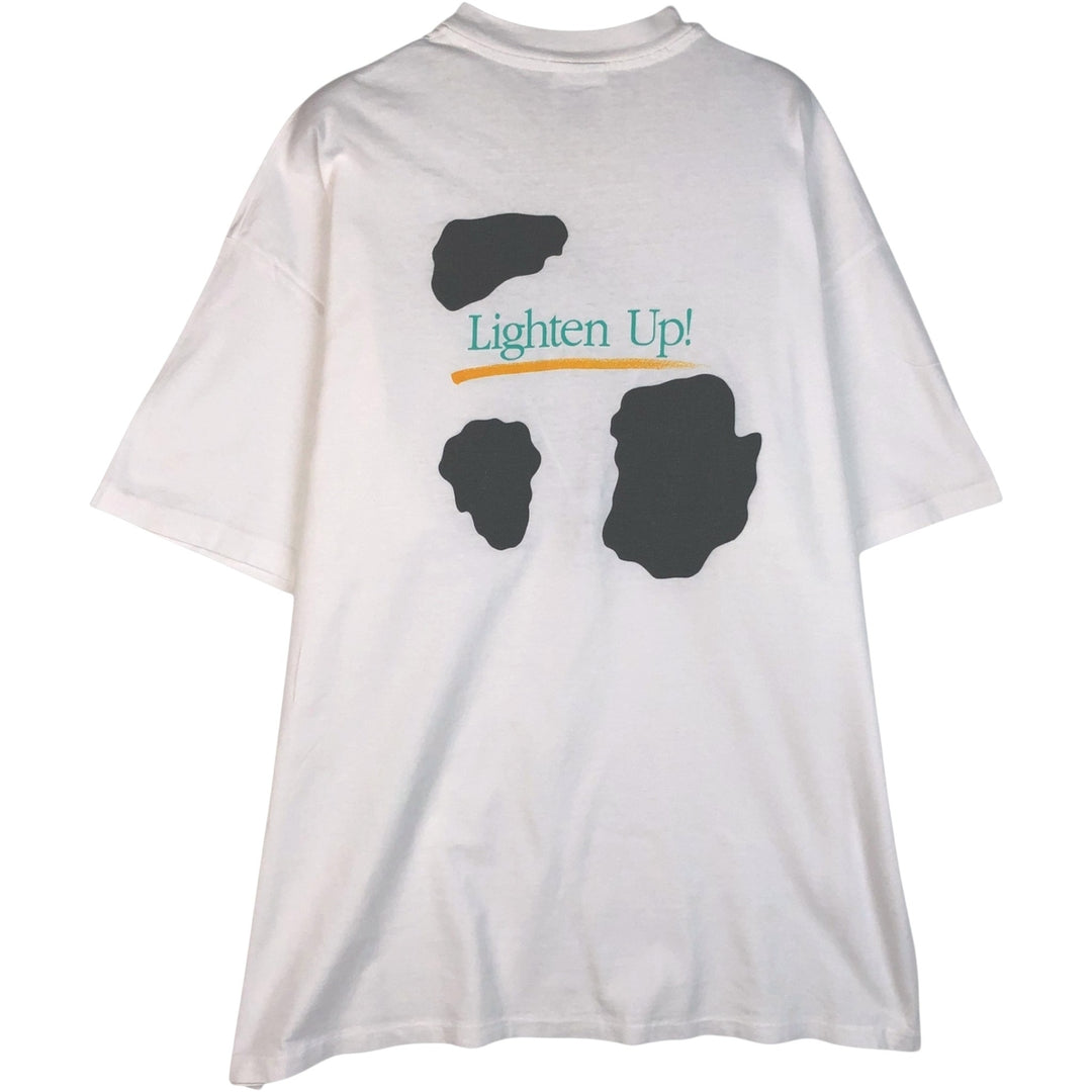 90'S Hanes BEEFY-T Lucille FARMS NUTRITIONAL CHEESEES advertising T-shirt, Made in USA, Men's XL equivalent. cotton white type Vintage Second Hand