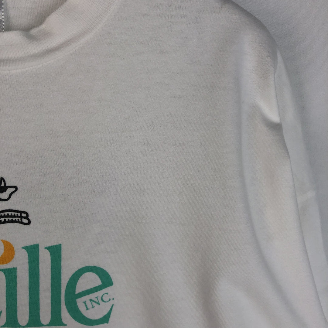 90'S Hanes BEEFY-T Lucille FARMS NUTRITIONAL CHEESEES advertising T-shirt, Made in USA, Men's XL equivalent. cotton white type Vintage Second Hand