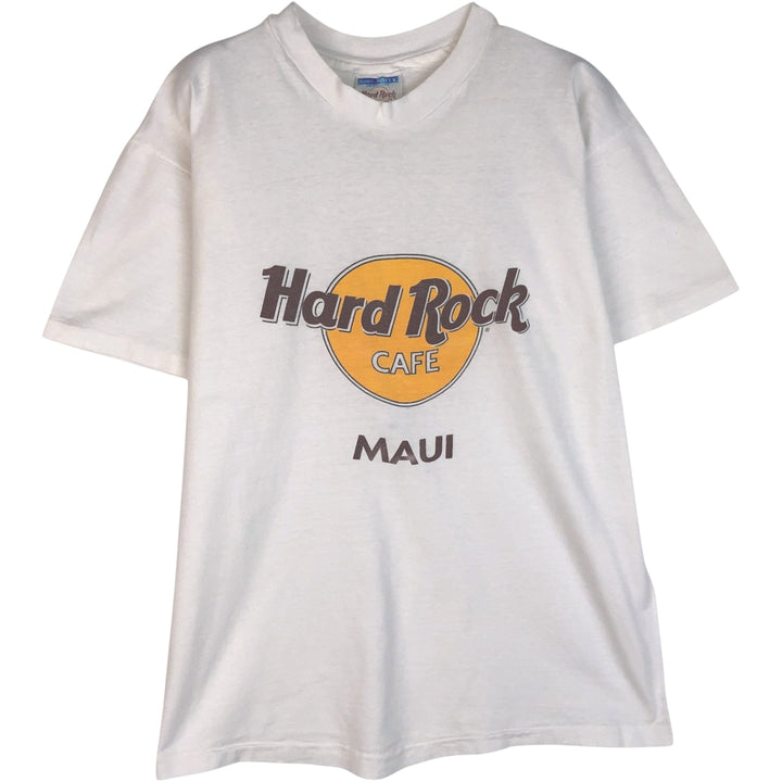 90'S Hanes HARD ROCK CAFE Advertising T-shirt Made in USA Men's L Vintage cotton white type Vintage Second Hand