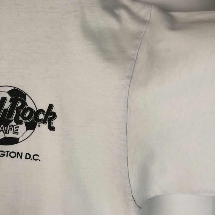 90'S Hard Rock Cafe Two-Tone Advertising T-Shirt, Made in USA, Men's XL (approx.), Vintage cotton white type Vintage Second Hand