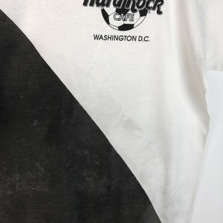 90'S Hard Rock Cafe Two-Tone Advertising T-Shirt, Made in USA, Men's XL (approx.), Vintage cotton white type Vintage Second Hand