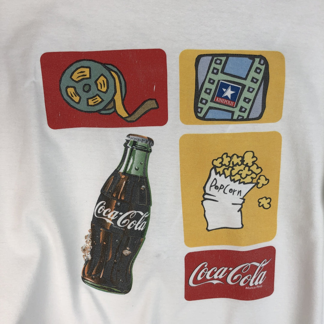 RAD LINE COCA-COLA Coca-Cola Advertising T-Shirt, Men's Size L cotton white type Vintage Second Hand