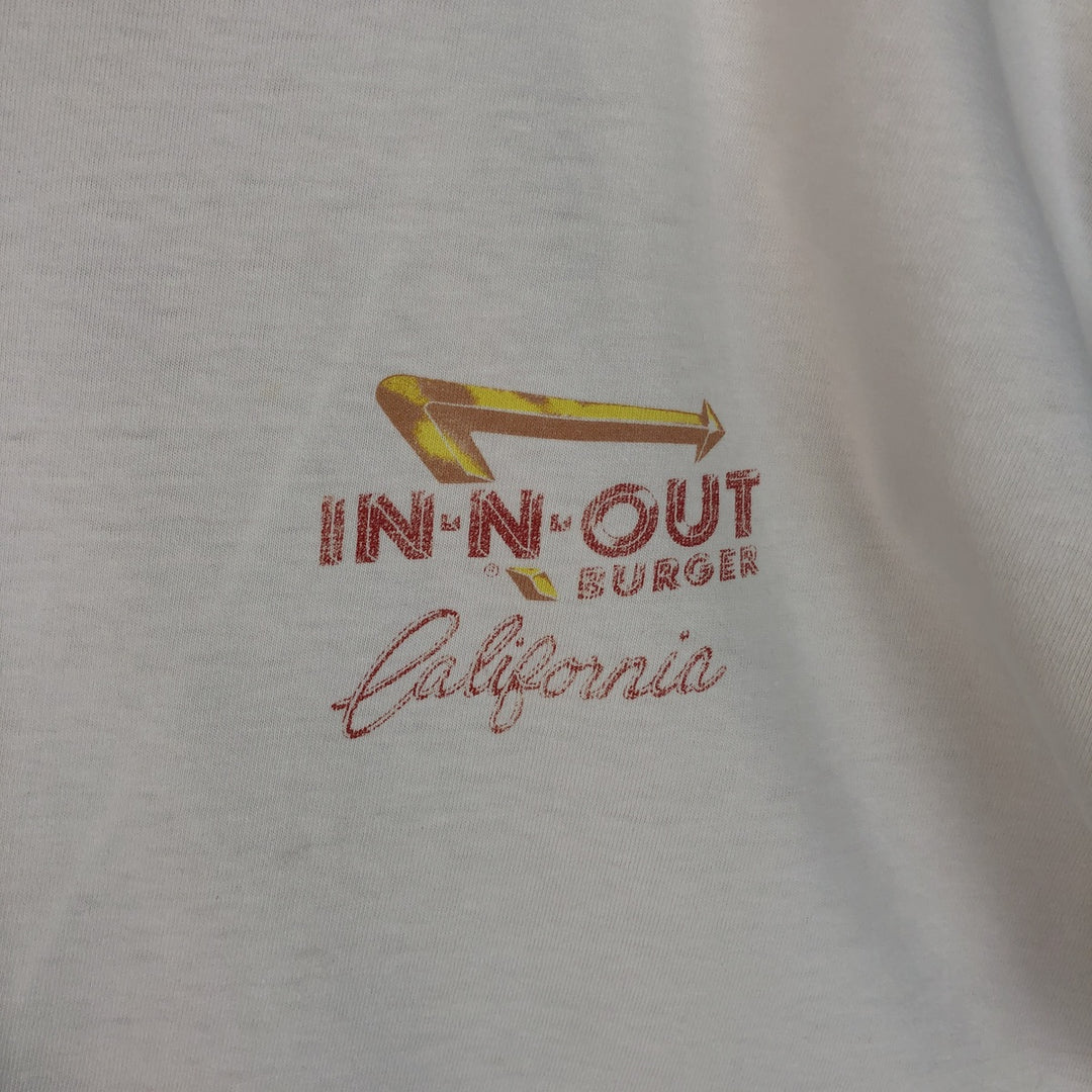 2000'S Hanes BEEFY-T Blue Tag IN-N-OUT BURGER Advertising T-Shirt, Men's XL equivalent. cotton white type Vintage Second Hand