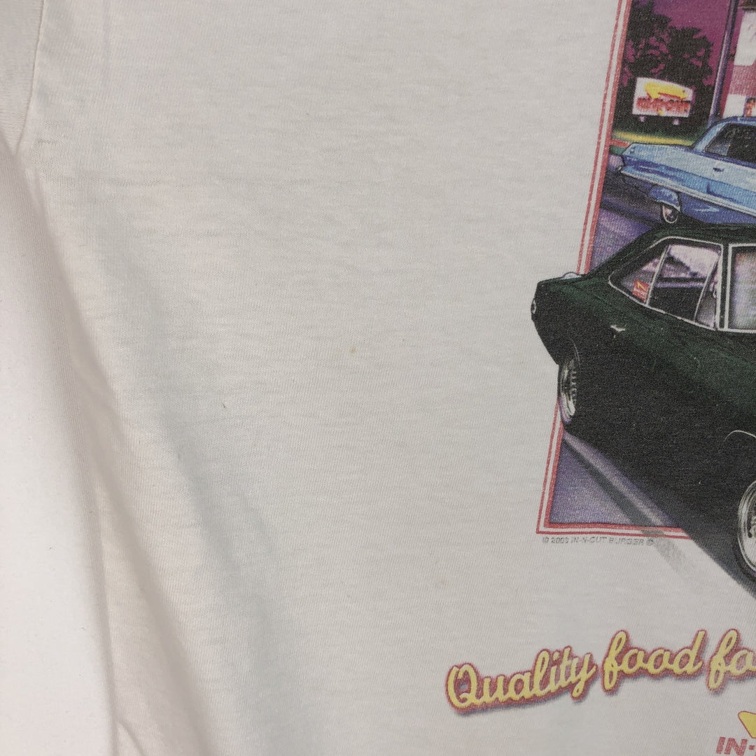 2000'S Hanes BEEFY-T Blue Tag IN-N-OUT BURGER Advertising T-Shirt, Men's XL equivalent. cotton white type Vintage Second Hand