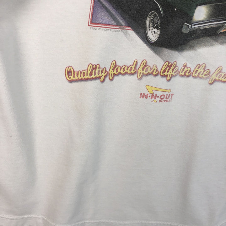 2000'S Hanes BEEFY-T Blue Tag IN-N-OUT BURGER Advertising T-Shirt, Men's XL equivalent. cotton white type Vintage Second Hand