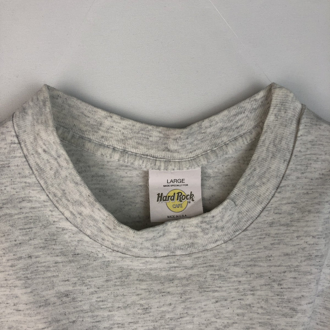 ~90'S Hard Rock Cafe Advertising T-Shirt, Made in USA, Men's Size L (Equivalent), Vintage cotton gray type Vintage Second Hand