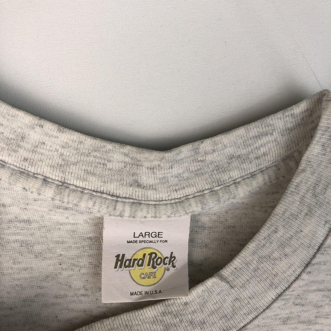 ~90'S Hard Rock Cafe Advertising T-Shirt, Made in USA, Men's Size L (Equivalent), Vintage cotton gray type Vintage Second Hand