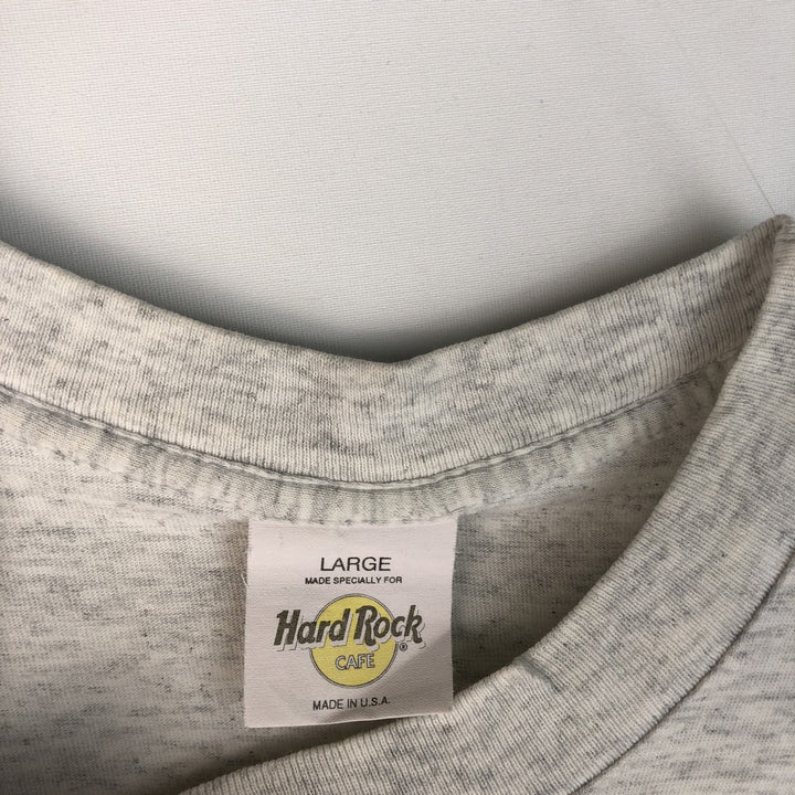 ~90'S Hard Rock Cafe Advertising T-Shirt, Made in USA, Men's Size L (Equivalent), Vintage cotton gray type Vintage Second Hand