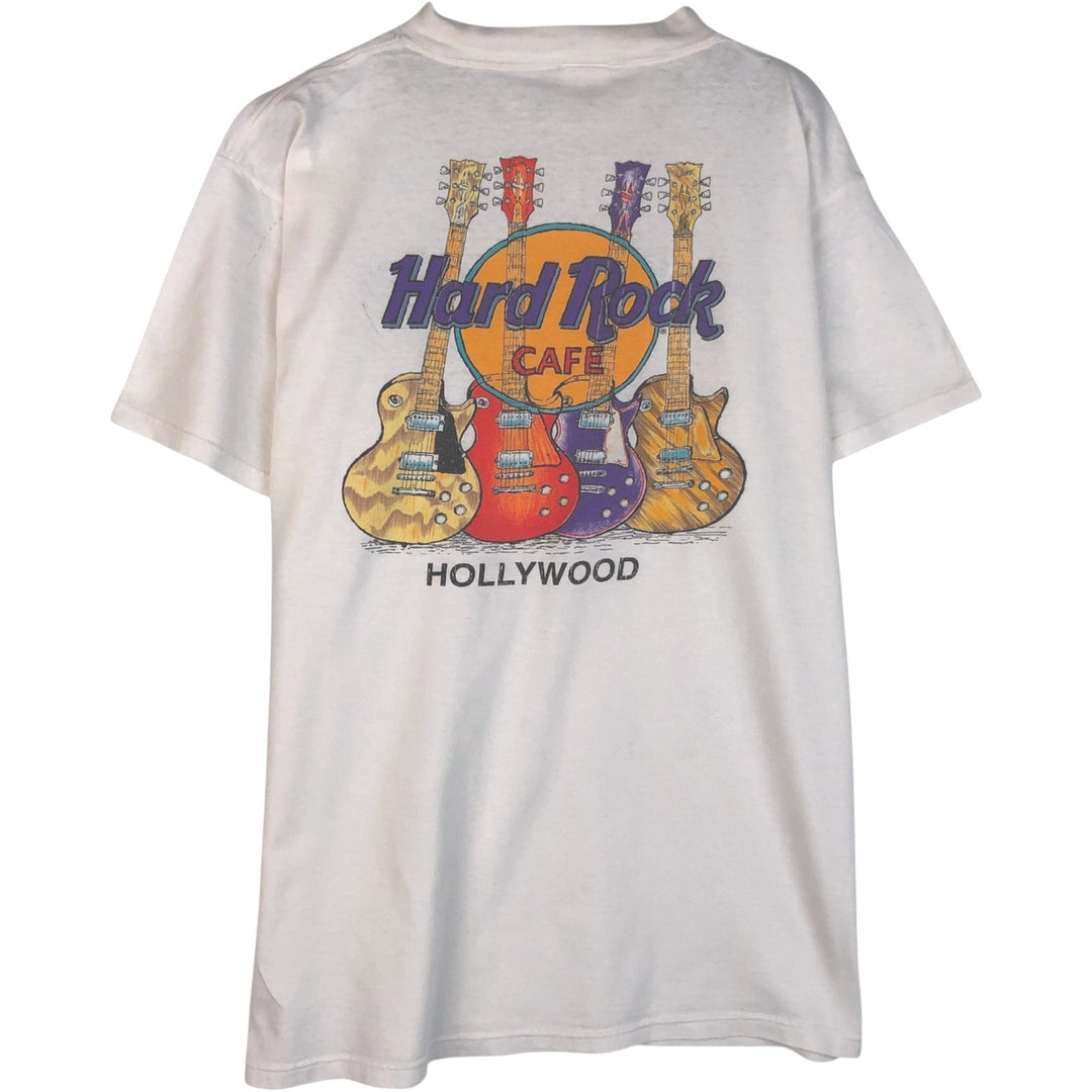 HARD ROCK CAFE Hard Rock Cafe Advertising T-shirt Men's L size cotton white type Vintage Second Hand