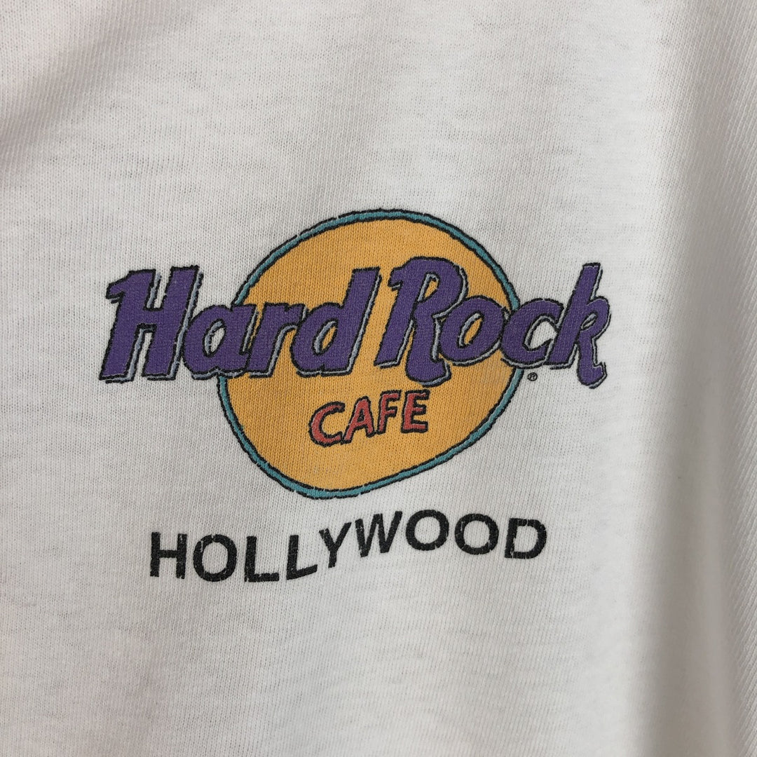 HARD ROCK CAFE Hard Rock Cafe Advertising T-shirt Men's L size cotton white type Vintage Second Hand